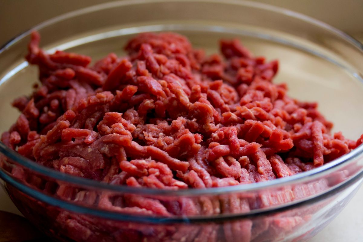 Fresh ground beef in a bowl
